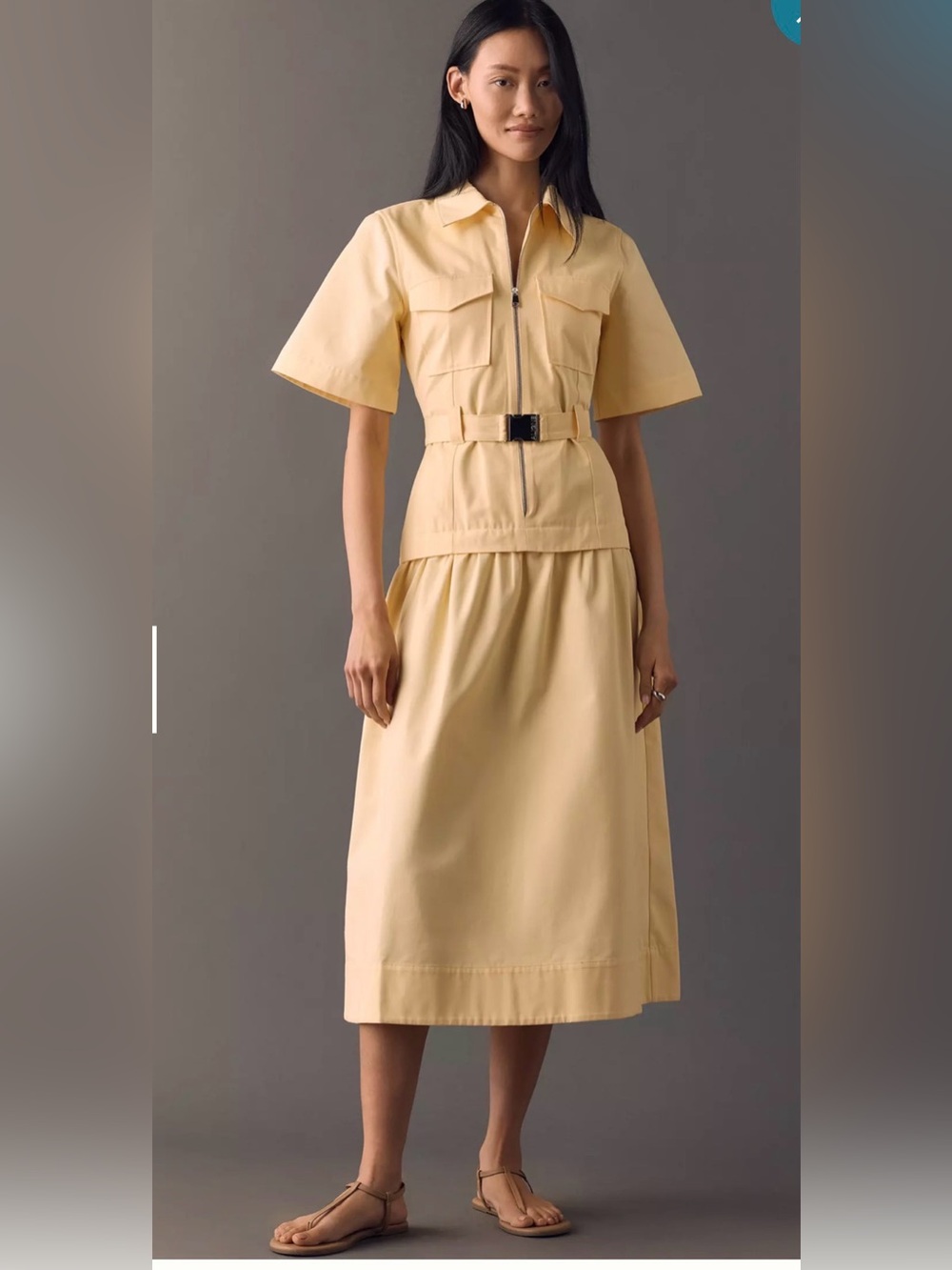 NWT ALIGNE Pearl Belted Midi Dress